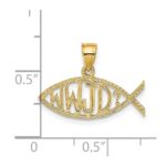 14K WWJD Ichthus Fish Charm - Image 3