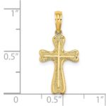 14K Cross with Textured Heart Edges Design Charm - Image 3