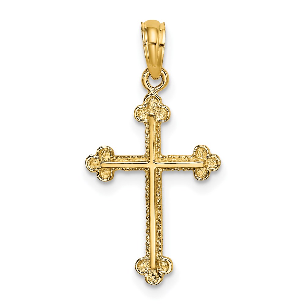 K8459.jpg 14K Cross with Budded Tip Edges Charm - Image 1