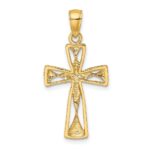 14K Polished Cut-Out Cross with Triangle Ends Charm - Image 4