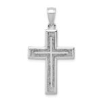 14K White Gold Cross Charm