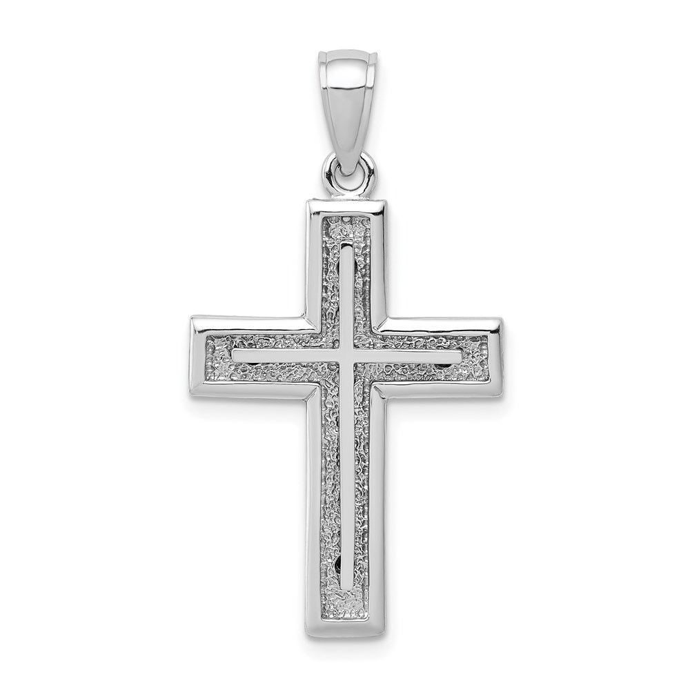 K8475W.jpg 14K White Gold Cross Charm - Image 1