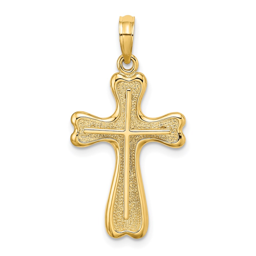 K8478.jpg 14K Cross with Heart Shaped Ends Charm - Image 1