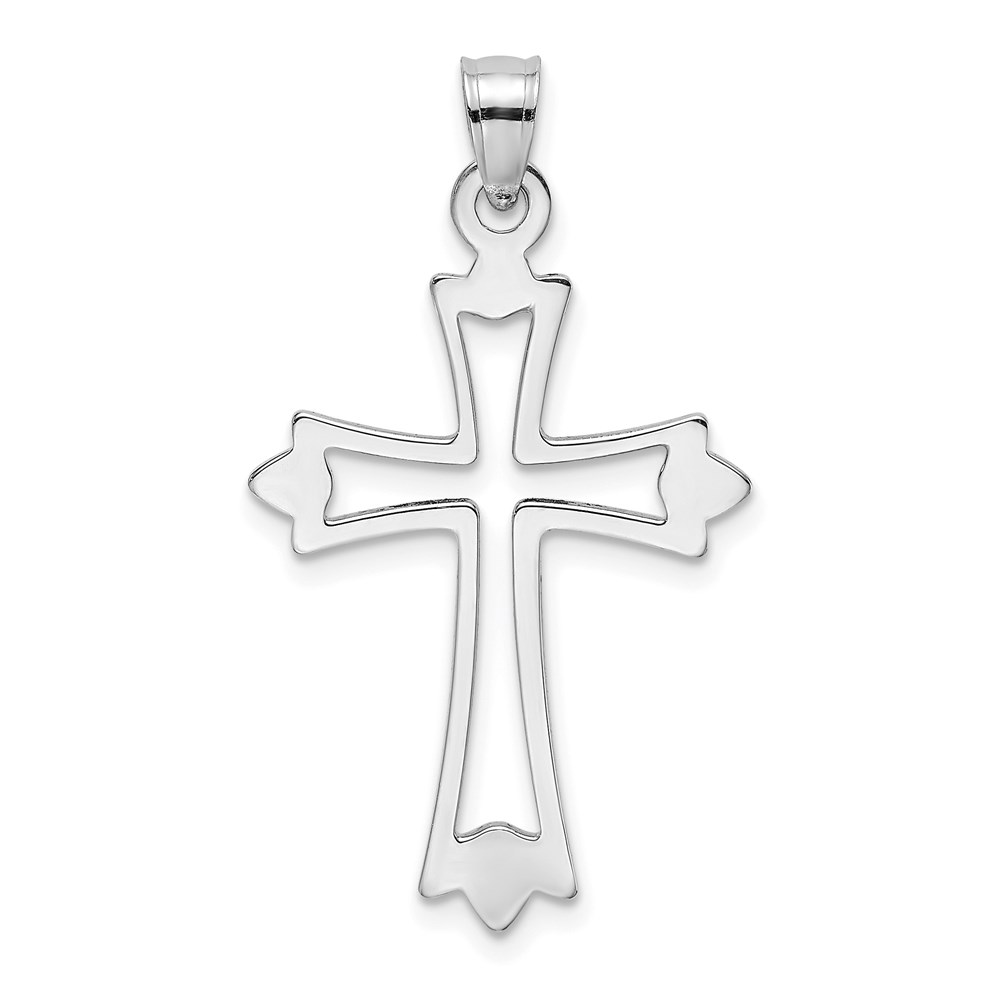 K8482W.jpg 14K White Gold Polished and Cut-Out Cross Charm - Image 1