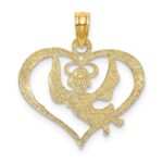 14K Polished Angel In Heart Charm - Image 4