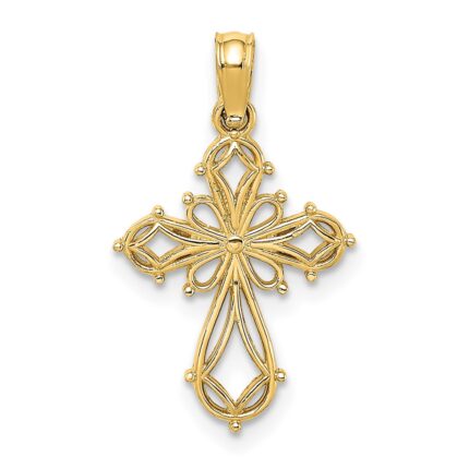 14K Cut-Out Fancy Cross Charm
