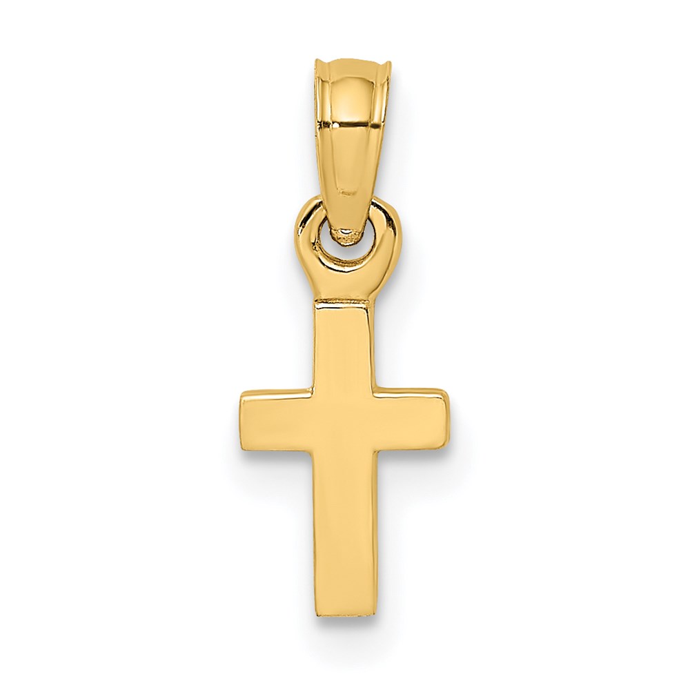 K8493.jpg 14K 3-D and Polished Mini Cross Charm - Image 1