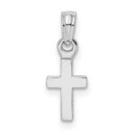 14K White Gold 3-D and Polished Mini Cross Charm