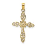 14K Polished and Cut-Out Cross Charm