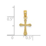 14K Textured Mini Cross Charm - Image 3