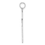 14K White Gold Polished Square Cross with Heart Design Charm - Image 2