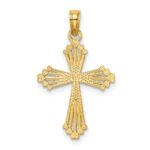 14K Cut-Out Stripes Cross with Heart Charm - Image 4