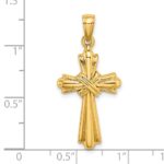 14K Polished -X- Center Cross Charm - Image 3