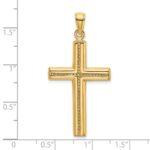 14K Polished Beaded Cross Charm - Image 3
