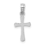 14K White Gold Polished Beveled Cross with Round Tips Charm - Image 3