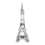 14k White Gold Solid Polished Eiffel Tower Charm - Image 3