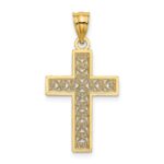 14K Diamond-cut Edge and Filigree Center Cross Charm - Image 4