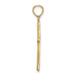 14K Diamond-cut Striped Cross Charm - Image 2