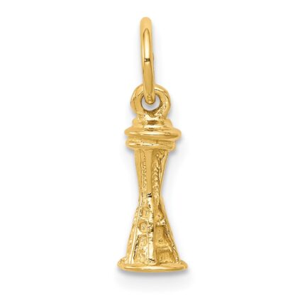 14k Solid Polished Seattle Space Needle Charm