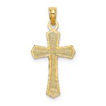 14K Crucifix with Beveled Edges Charm - Image 4