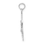 14K White Gold Crucifix with Beveled Edges Charm - Image 2