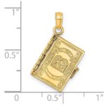 14K 3-D THE TEN COMMANDMENTS in Hebrew Book with Moveable Pages Pendant - Image 3