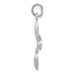 14k White Gold Hollow Fleur De Lis Charm - Image 2