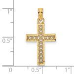 14K Diamond-cut Edge and Filigree Center Cross Charm - Image 3