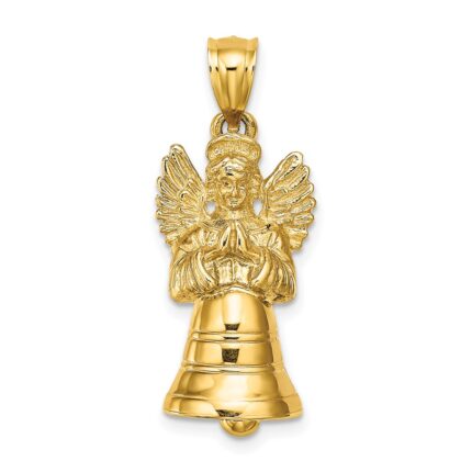 14K 3-D Moveable Angel Bell Charm