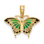14K Small Green Enameled Butterfly Charm - Image 4
