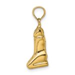 14K 3-D Polished MARCO ISLAND Cat Charm - Image 2