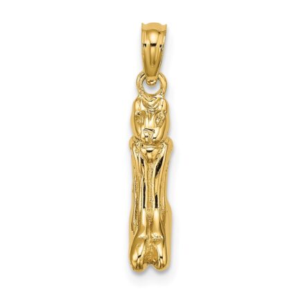14K 3-D Polished MARCO ISLAND Cat Charm
