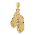 14K 3-D Textured CAPE MAY Flip-flop Charm