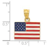 14k Enameled UNITED STATES Flag Pendant - Image 4