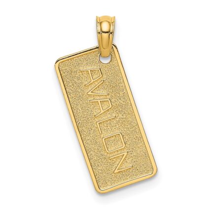 14K Textured AVALON License Plate Charm