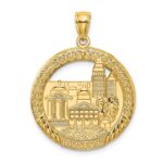 14K BOSTON Town Scene Round Charm