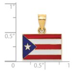 14k Solid Enameled Puerto Rico Flag Pendant - Image 3