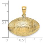 14K 3-D Football Horizontal Pendant - Image 3