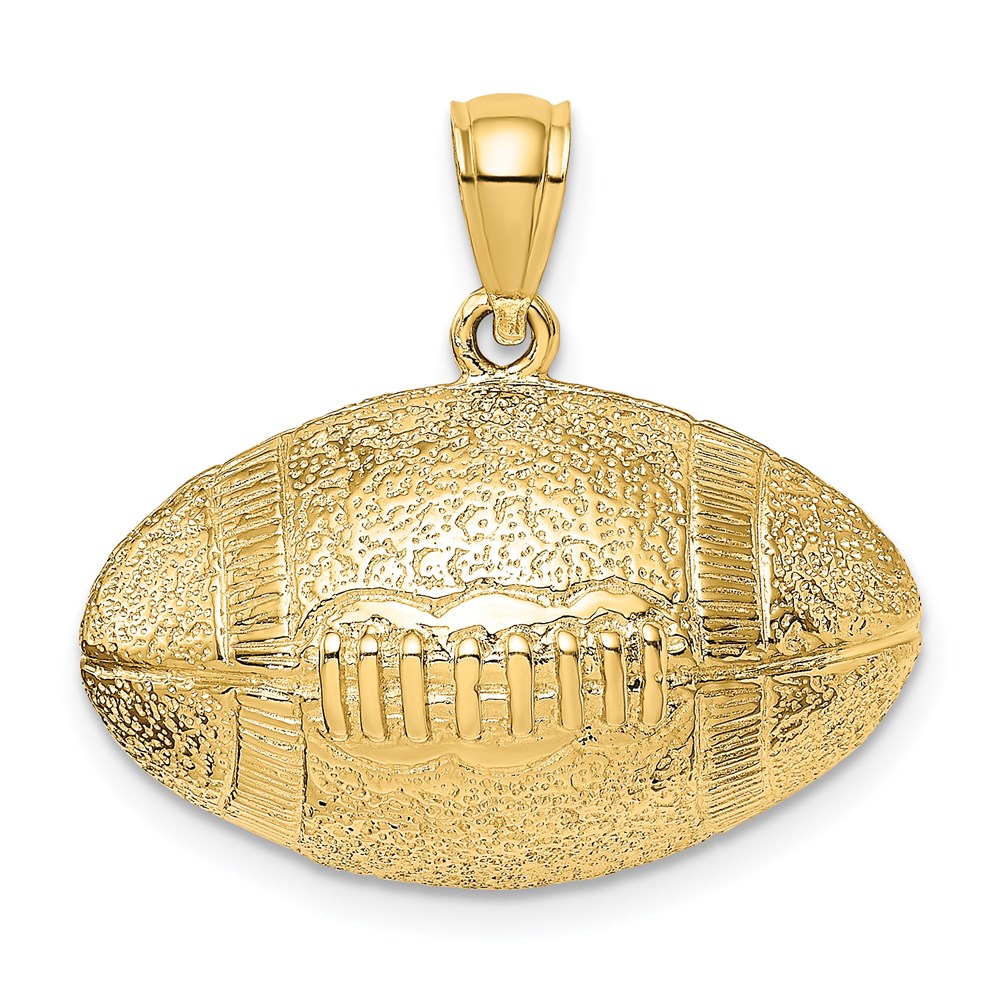 K8734.jpg 14K 3-D Football Horizontal Pendant - Image 1