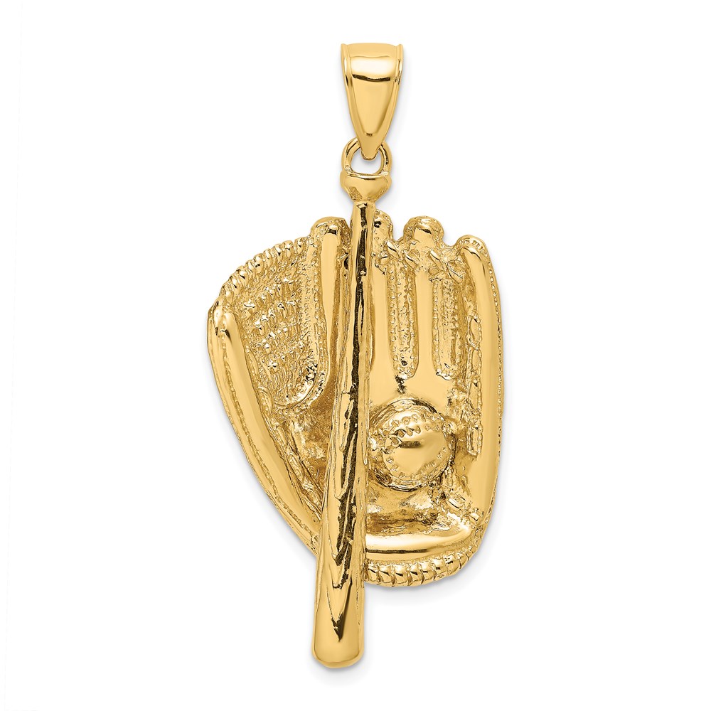 K8735.jpg 14K 3-D Baseball Glove/Bat/Ball Charm - Image 1