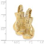 14K 3-D Textured Double Boxing Gloves Slide Pendant - Image 3