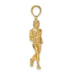 14K 3-D Polished Runner Charm - Image 2