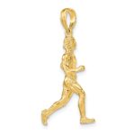 14K 3-D Polished Runner Charm - Image 5