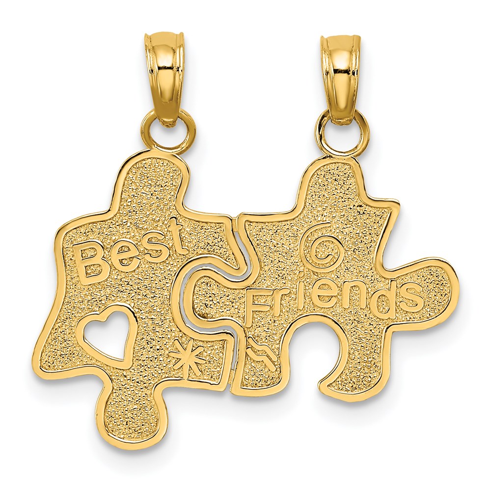 K8810.jpg 14K BEST FRIENDS 2-Piece Break-apart Puzzle Pieces Charm - Image 1