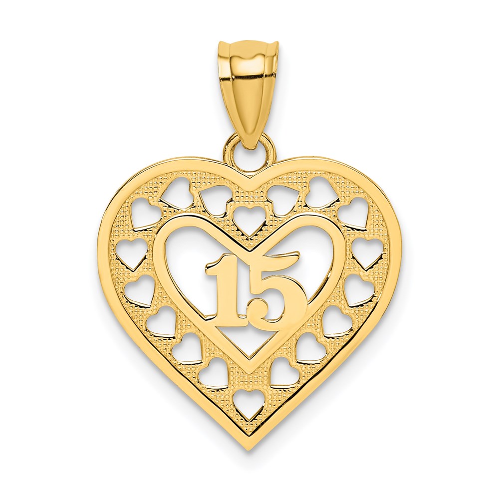 K8851.jpg 14K 15 in Cut-out Heart Charm - Image 1