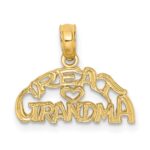 14K GREAT GRANDMA with Heart Charm