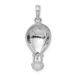 14K White Gold Polished Hot Air Ballon Charm - Image 4