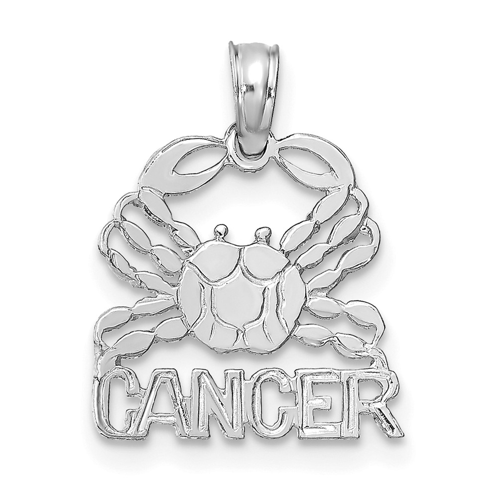 K8949W.jpg 14k White Gold CANCER Zodiac Charm - Image 1