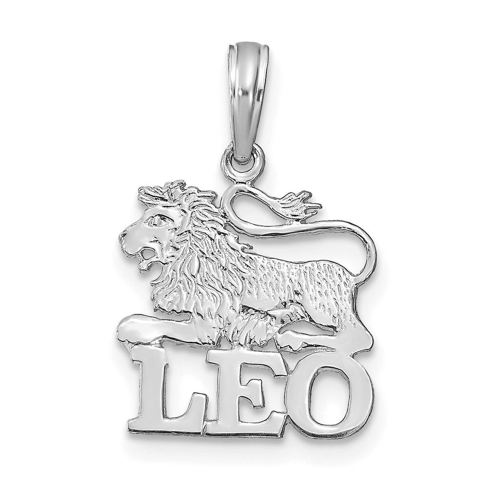 K8950W.jpg 14k White Gold LEO Zodiac Charm - Image 1