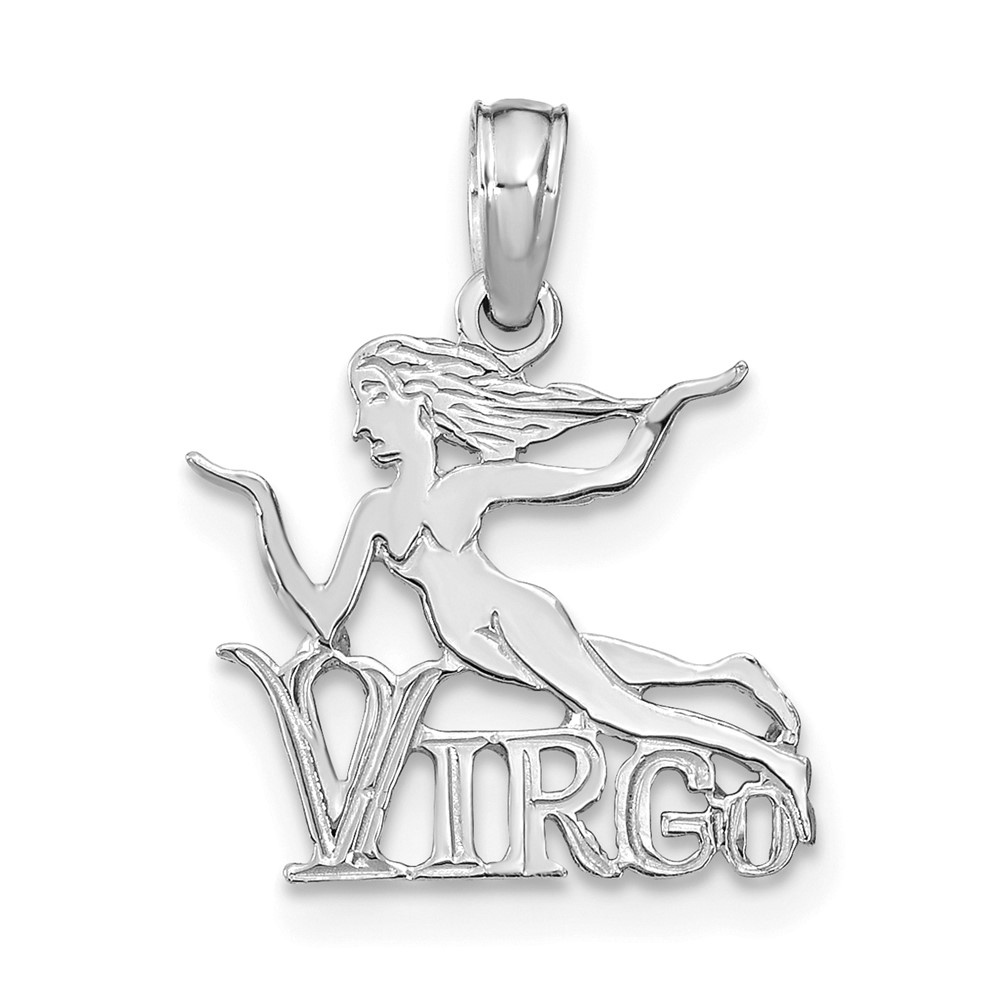 K8951W.jpg 14k White Gold VIRGO Zodiac Charm - Image 1